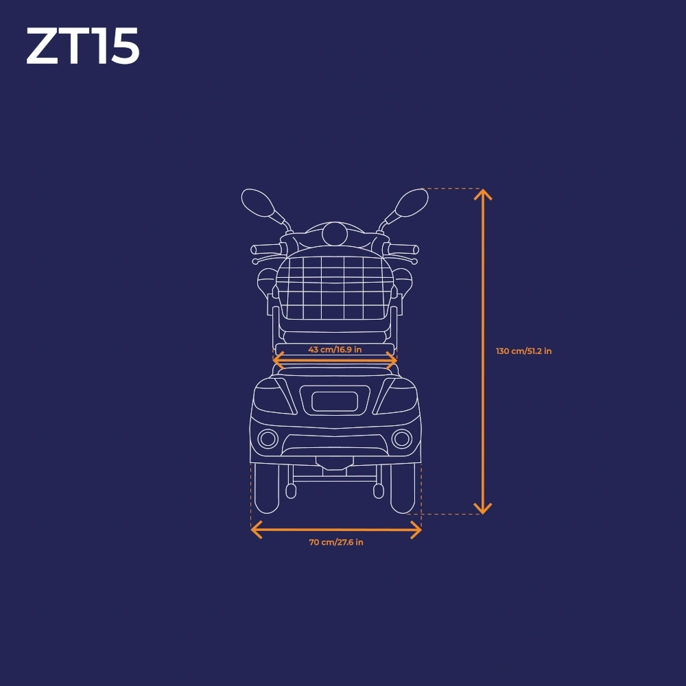 ZT15 Tricycle électrique mobilité/loisirs, jusqu'à 25 km/h, 48 V