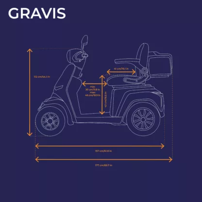 Veleco GRAVIS mobility scooter technical diagram a