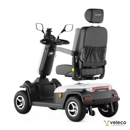 Veleco SHARPY mobility scooter with swivel high-back captain seat - adjustable armrests