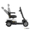 Veleco SHARPY mobility scooter with swivel high-back captain seat - adjustable backrest