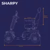 Veleco SHARPY mobility scooter left side technical diagram