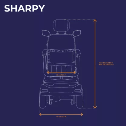 Veleco SHARPY mobility scooter back technical diagram