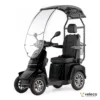 Veleco GRAVIS black mobility scooter with canopy and captain seat
