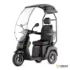 Veleco TURRIS black mobility scooter with canopy and captain seat