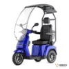 Veleco TURRIS blue mobility scooter with canopy and captain seat