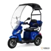Veleco DRACO blue trike mobility scooter with canopy and acceleration button main photo