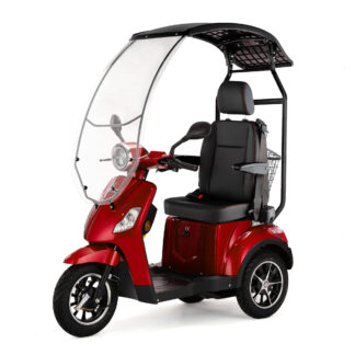 Veleco DRACO red trike mobility scooter with canopy and captain seat main photo