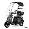 Veleco DRACO gray trike mobility scooter with canopy and acceleration button main photo